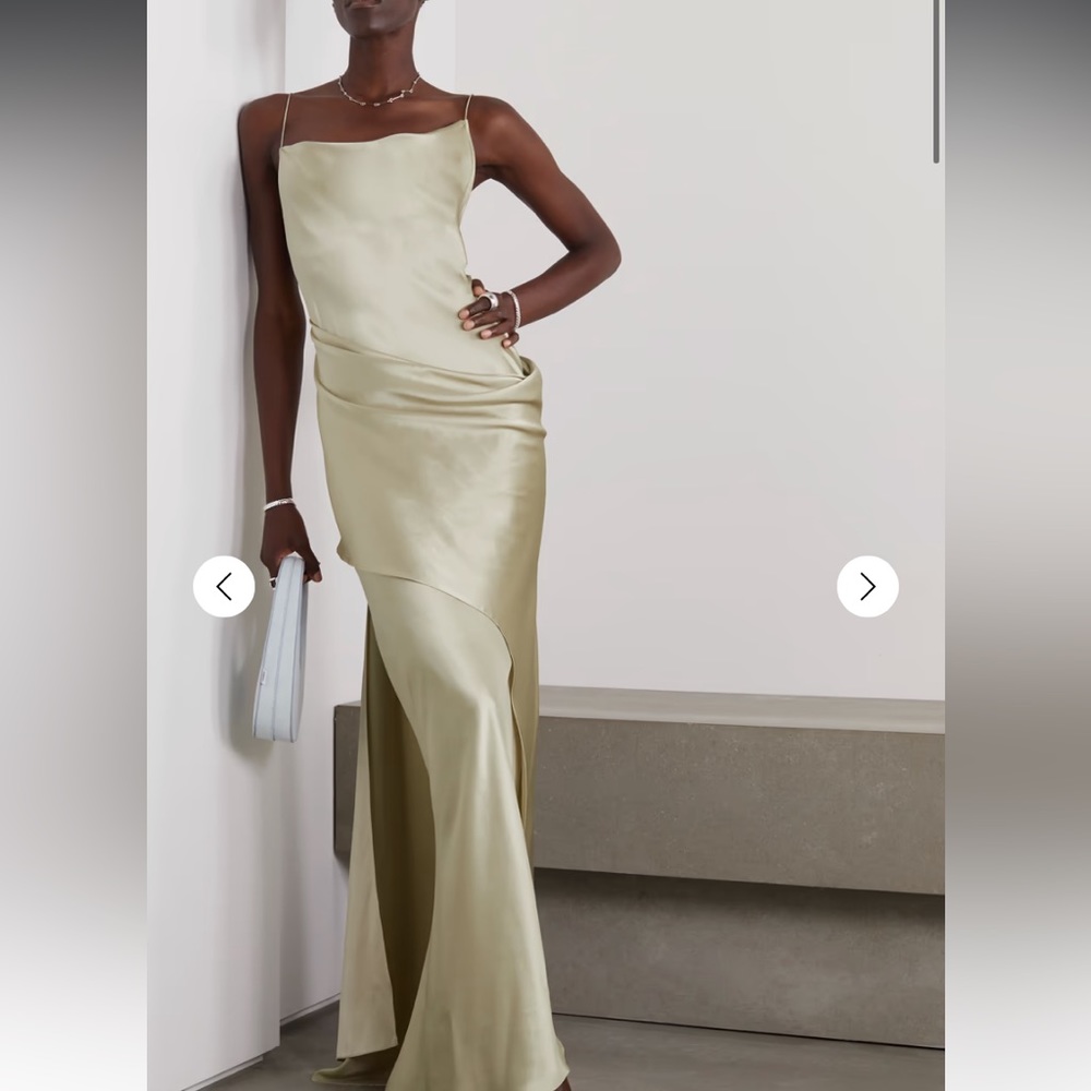 Christopher esber verdant falls open-back draped silk dress.